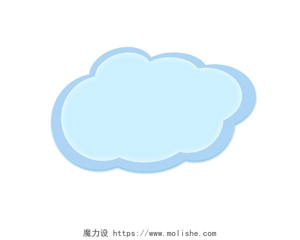 蓝色边框云朵边框PNG素材